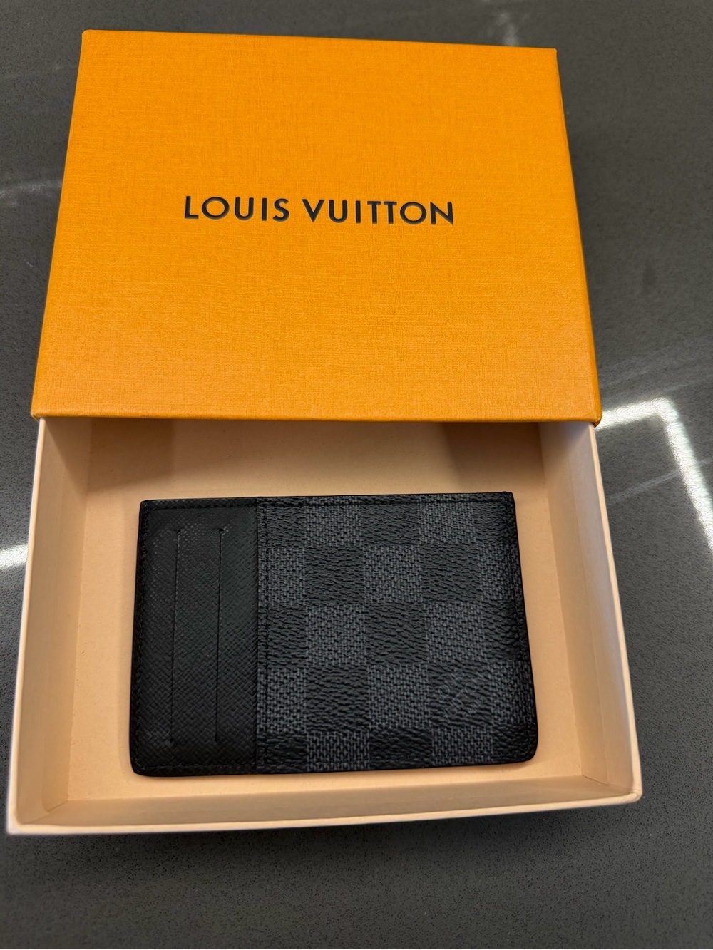 Louis Vuitton Black Damier Graphite Card Sleeve